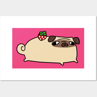 Strawberry Pug Posters and Art